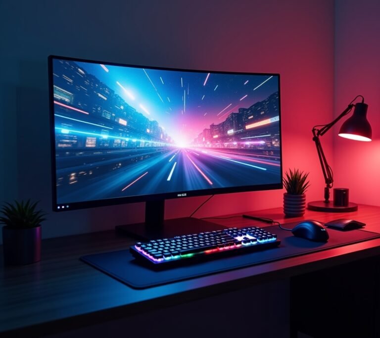 Budget gaming monitor on desk