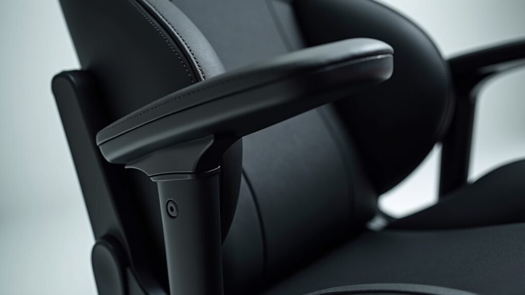 Gaming chair features closeup