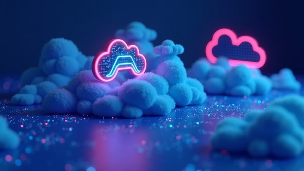 Cloud gaming service logos