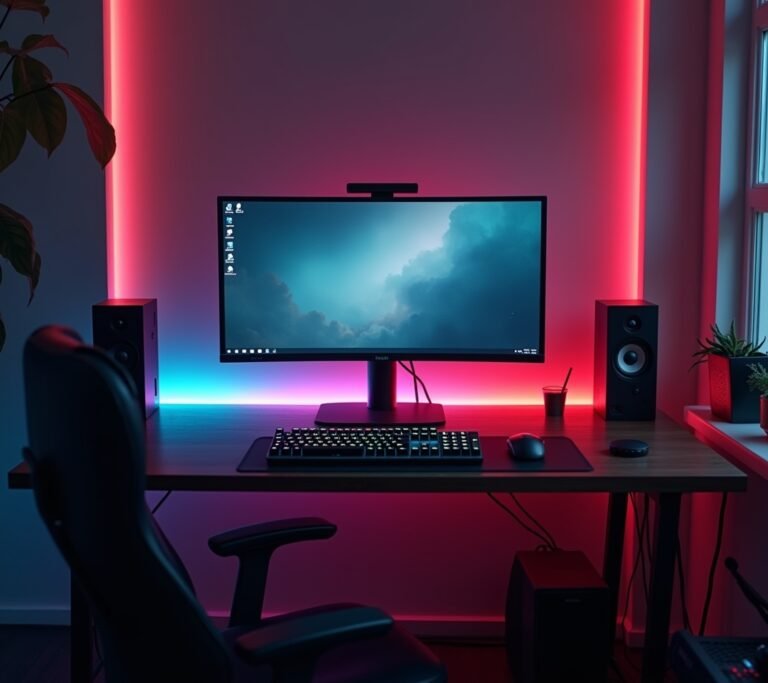 Colorful RGB gaming setup