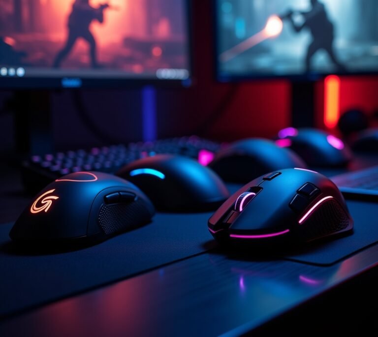 High-DPI gaming mouse close-up