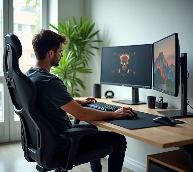 Proper gaming posture diagram