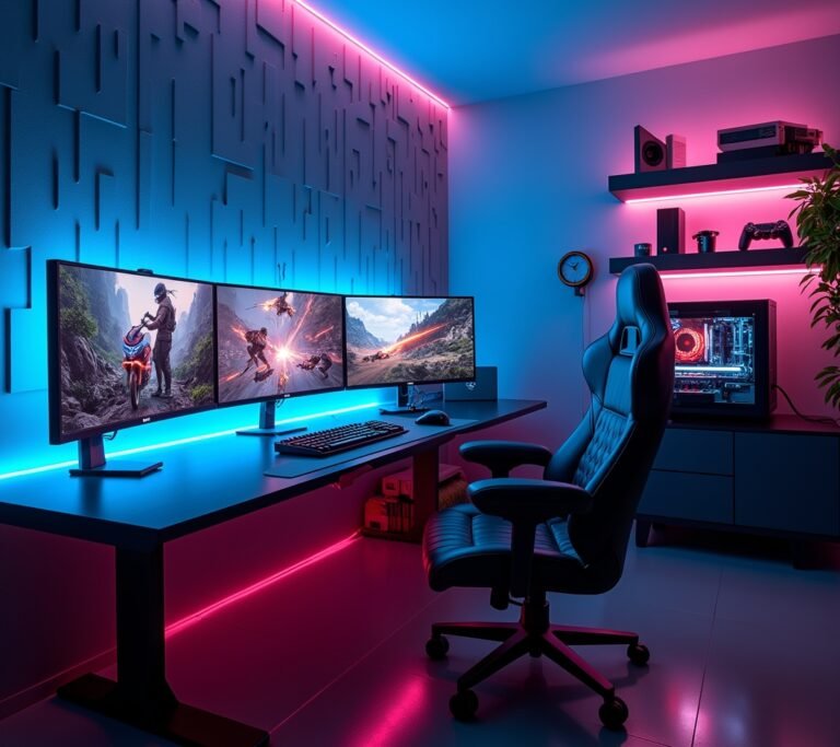 Complete gaming room setup