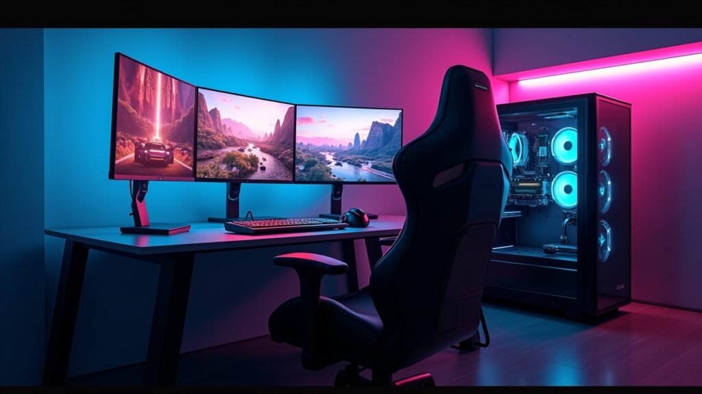 Multi-monitor gaming station