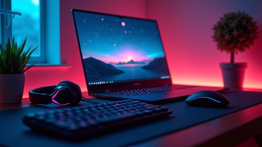 Portable gaming laptop setup