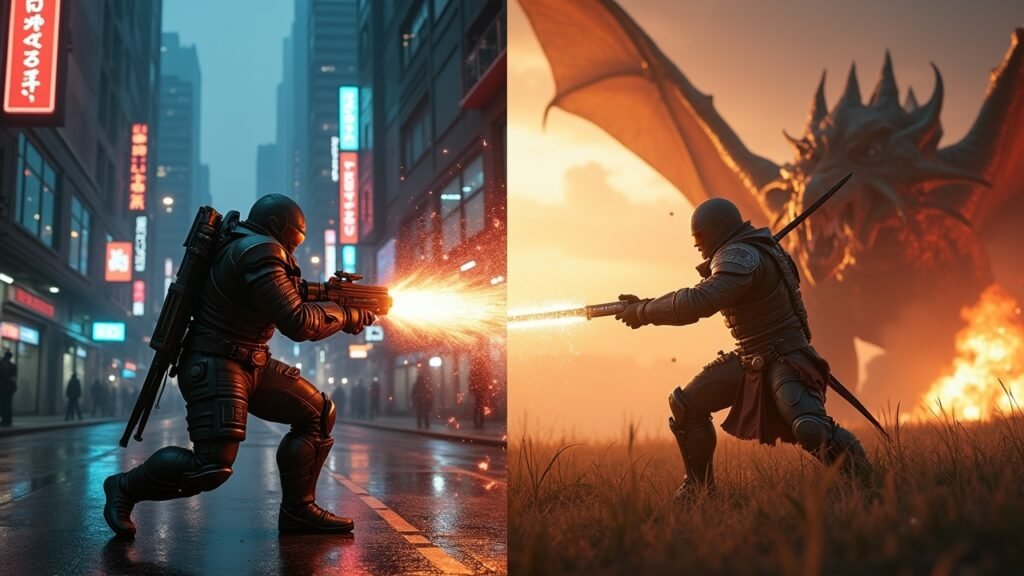 Split-screen gameplay